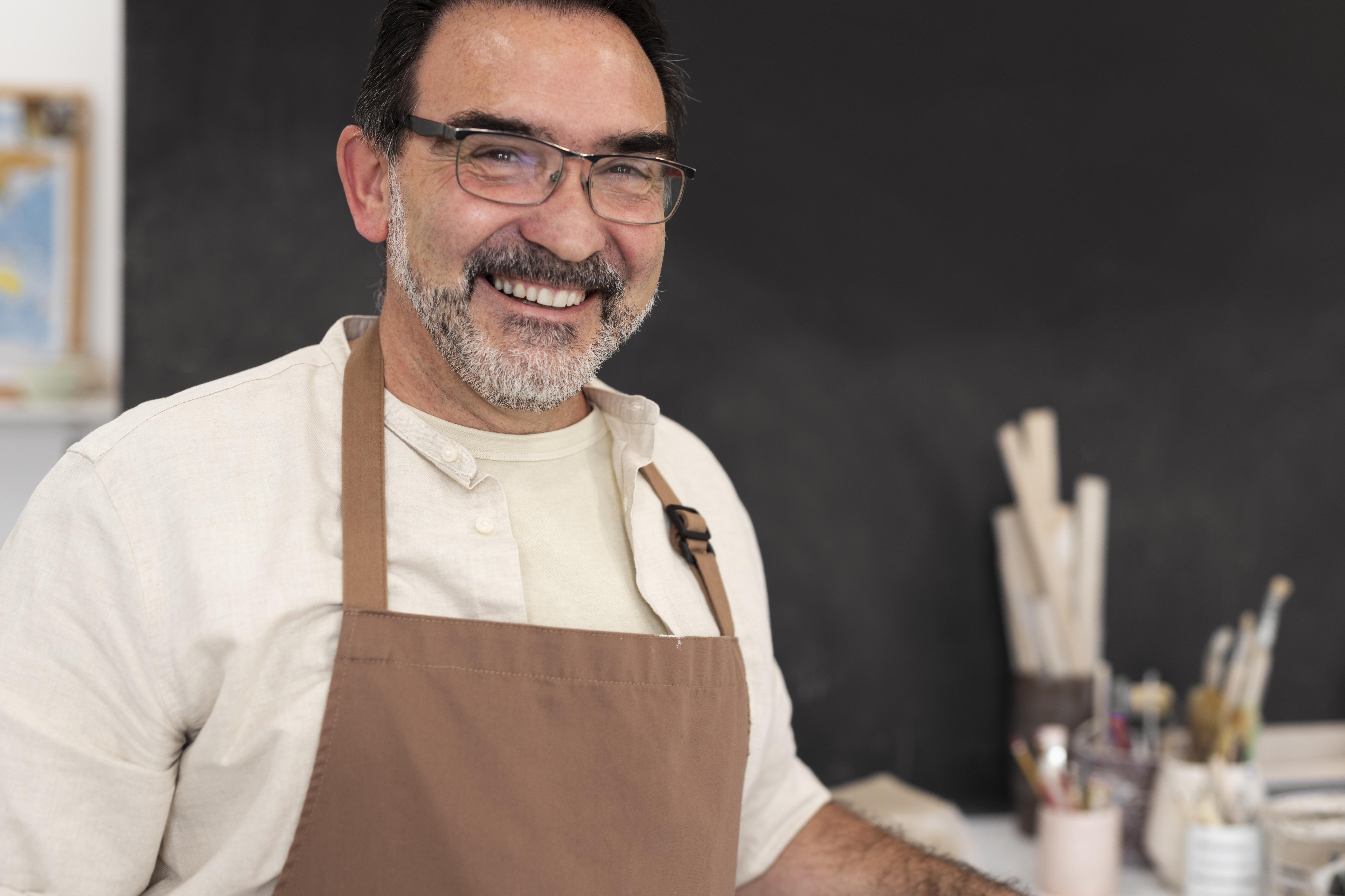Happy business owner